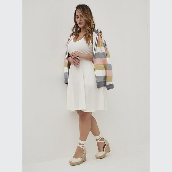 Torrid SCOOP NECK TANK DRESS - FOXY WHITE Size 0 - Picture 5 of 5